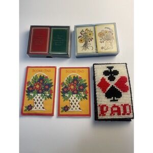 Vintage Bridge Card Game Lot Complete Sets- Hallmark Set- Sealed Set- Scorecards